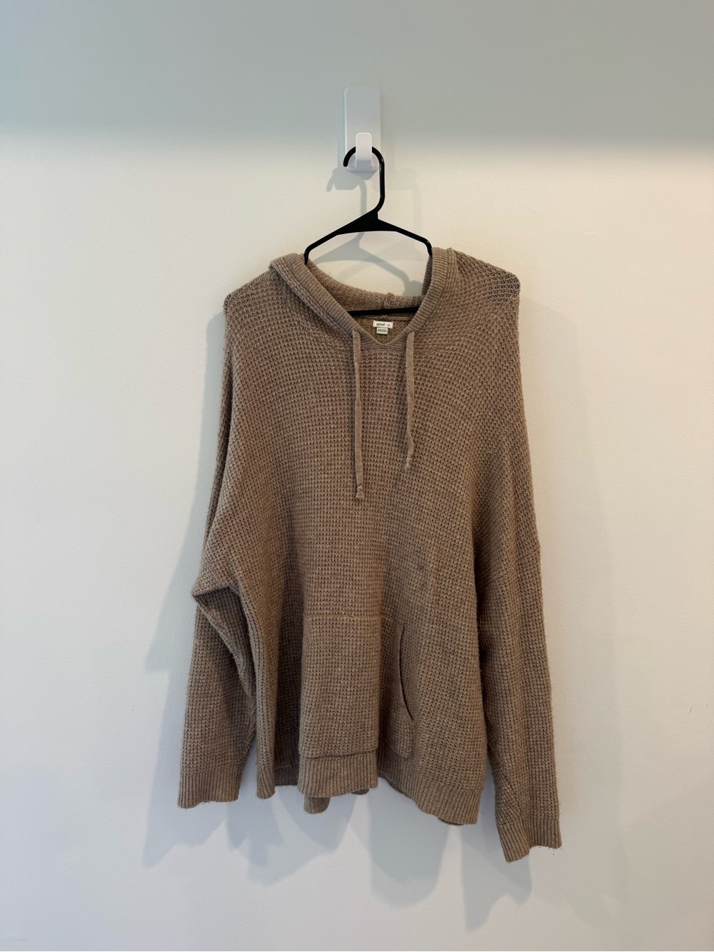 American Eagle Outfitters Taupe Knit Hoodie Sweater